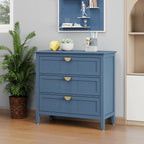 Classic 3 Drawer Cabinet with Hand-Stained Finish - Blue
