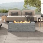 Rectangular Propane Fire Pit with Stainless Steel Burner - Beige or Gray