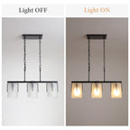 Adjustable Cylindrical Pendant Light with Frosted Glass Shade - Black or Gold