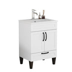 24-Inch Bathroom Vanity with Sink Combo with Ample Storage - White/Particle Board
