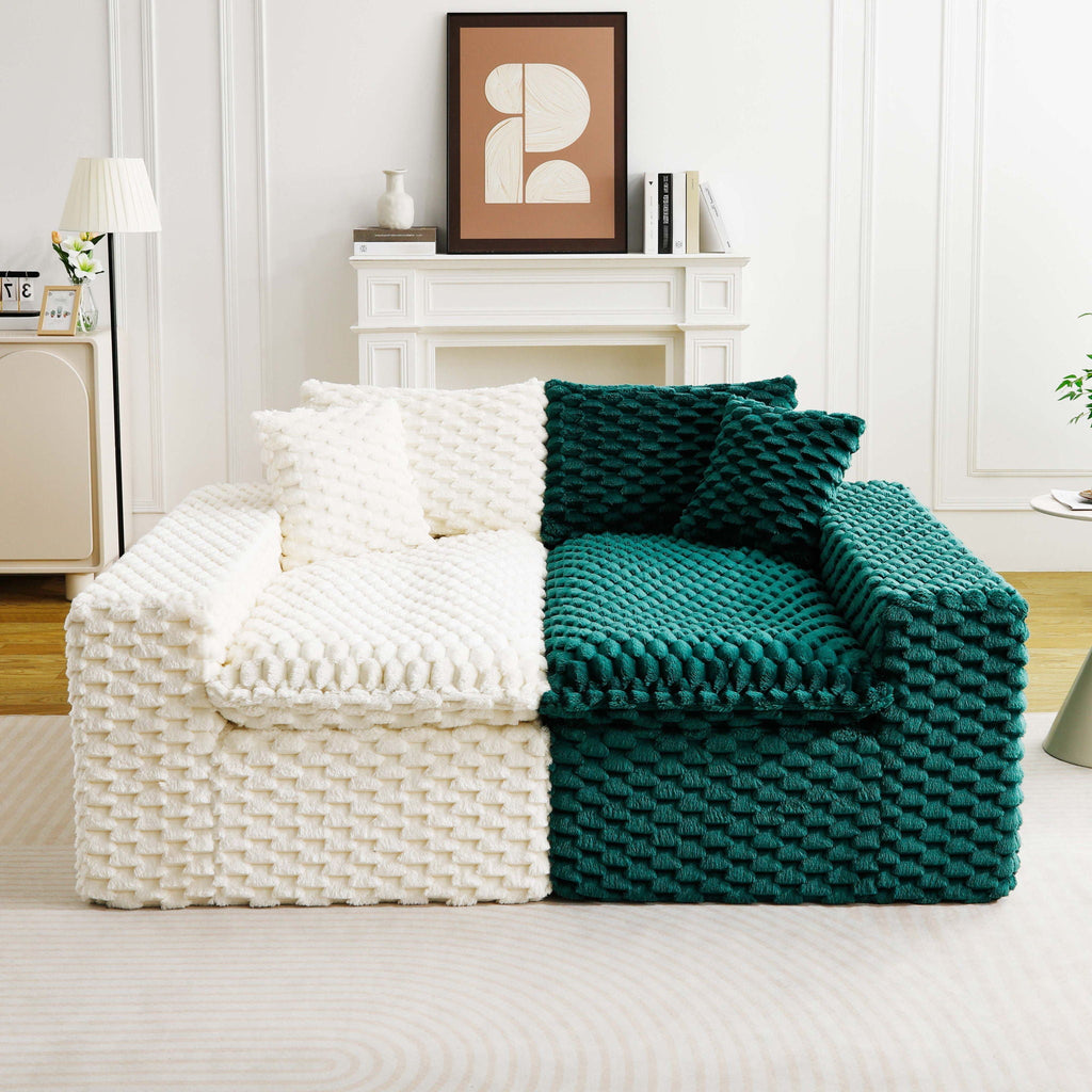 Multifunctional 4-Seater Stationary Sofa with Adjustable Layout - Pink & Black