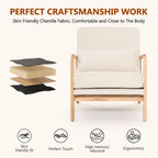 Upholstered Living Room Chair with Curved Armrests - Choice of Color