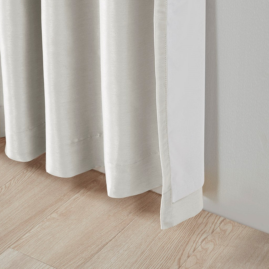 Twist Tab Total Blackout Window Curtain Panel with Thermal Lining - White