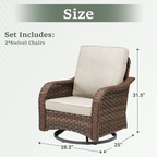 Patio Wicker Rocking Swivel Glider Rocker Chair Set of 2