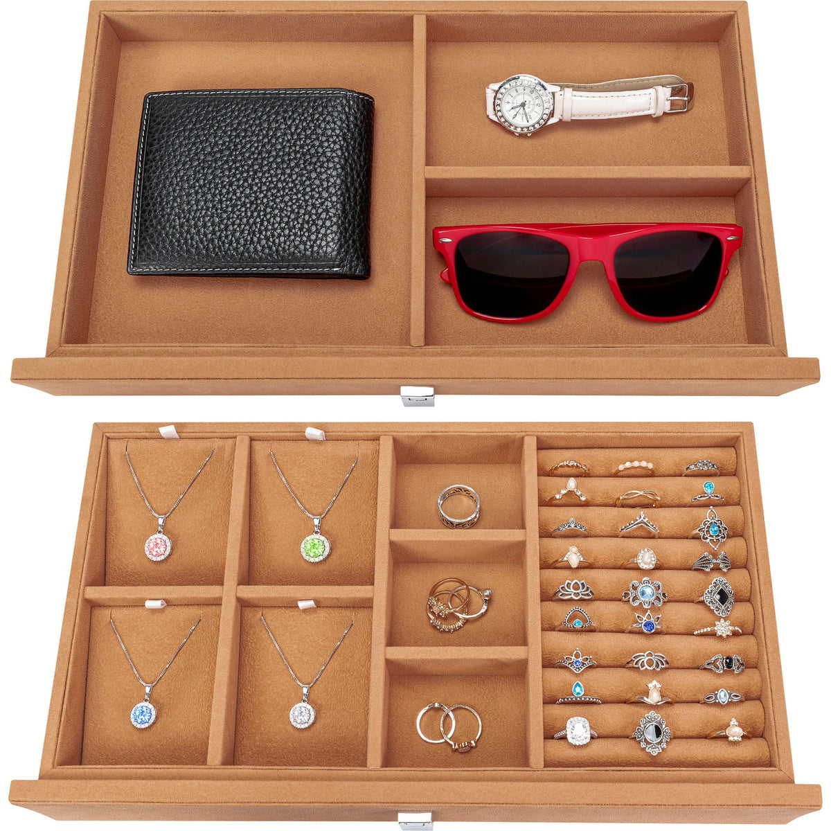 Durable Construction Jewelry Safe with Fireproof Protection - White or Black