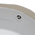 Ceramic Round Undermount Bathroom Sink with Overflow - White