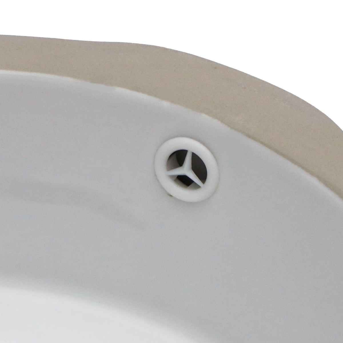 Ceramic Round Undermount Bathroom Sink with Overflow - White
