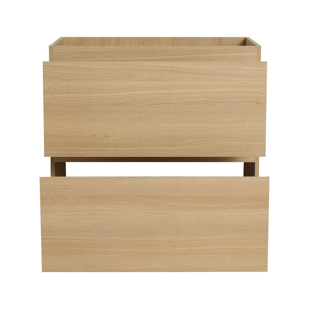 Modern Freestanding Bathroom Vanity Cabinet with Double Drawer - Light Brown or Dark Brown