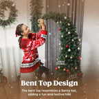 6 ft Prelit Whimsical Christmas Tree with 200 Lights - Bent Top