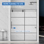 Matte Shower Doors with Customizable Width - Matte Finish