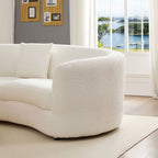 Classic Curved Tight Back Sofa with 4 Pillows - Polyester Upholstery