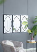 Rectangular Wall Mirror with Black Frame - 15.7" W x 0.7" D x 31.9" H - Black