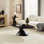 Lucky Stone Shaped Table with Sculptural Base – White, Black, or Gray