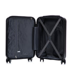 ABS Spinner Wheel Luggage Set with Cosmetic Case - Black