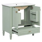 Freestanding Vanity with Drawer & Soft Close Doors - Green or White