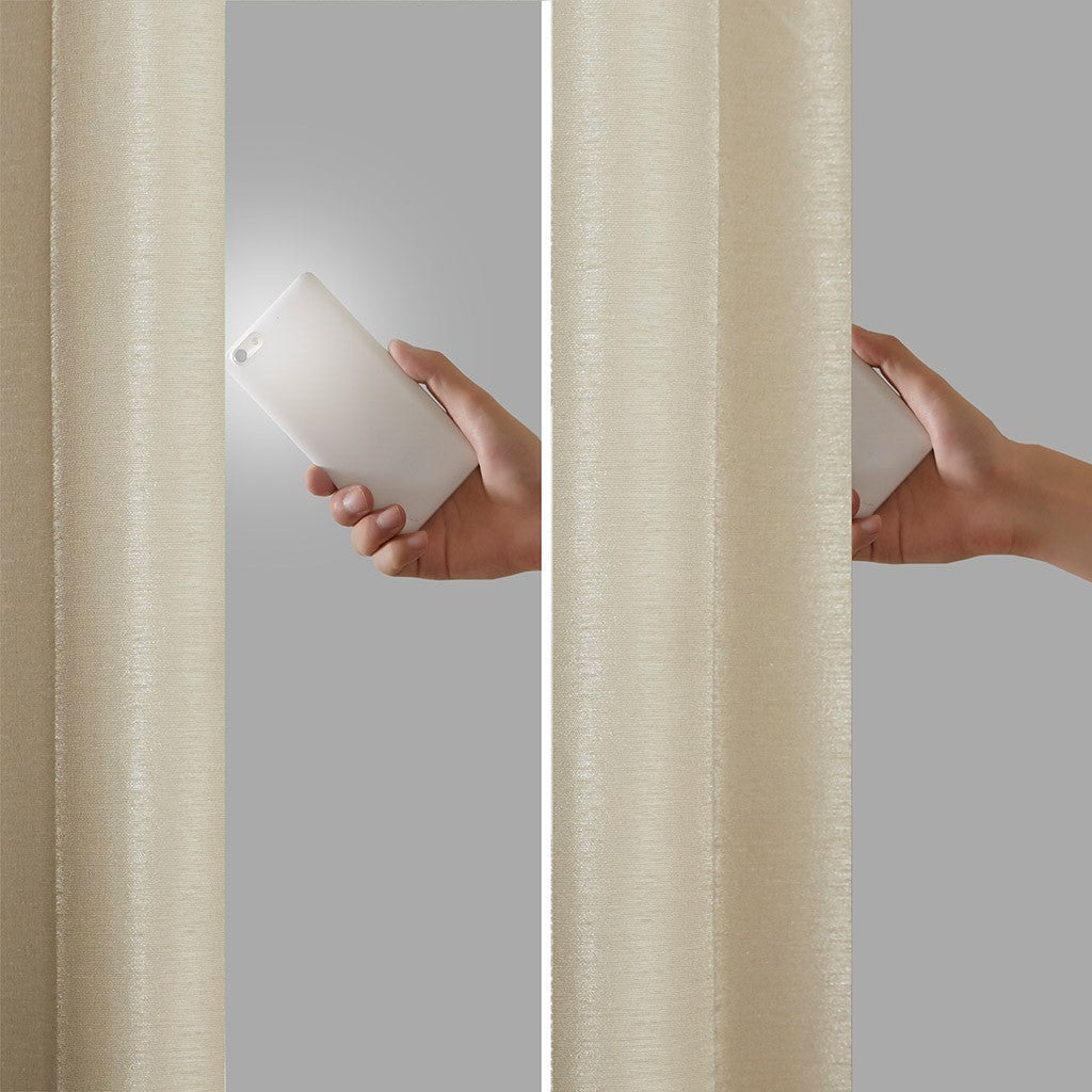 Twist Tab Total Blackout Window Curtain Panel with Thermal Lining - Champagne