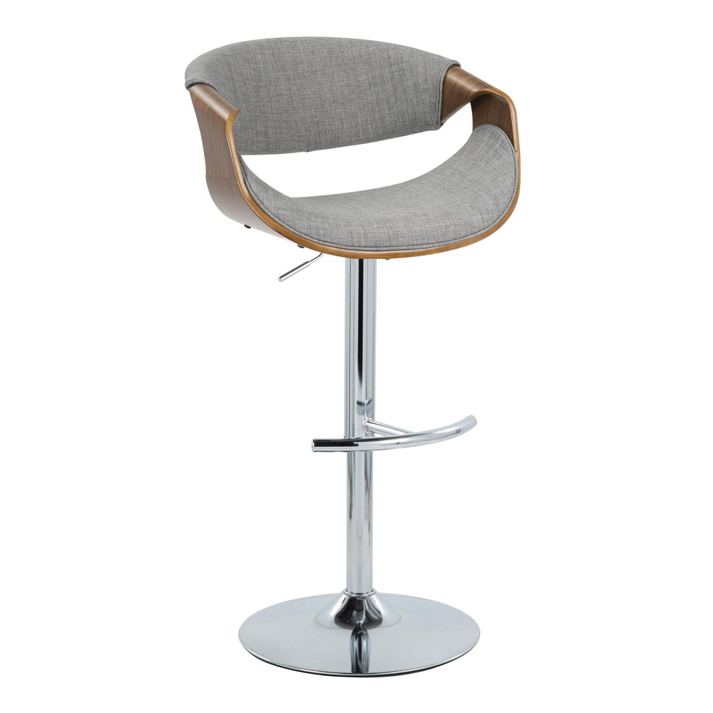 Mid Century Modern Adjustable Barstool Set with Swivel and Footrest - Multiple Colors