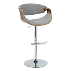 Mid Century Modern Adjustable Barstool Set with Swivel and Footrest - Multiple Colors