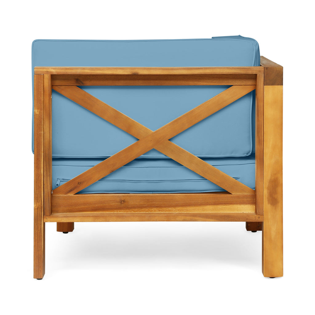 Brava X-Back 2 Seater Sectional Loveseat with Coffee Table - Blue or Beige