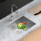 Modern Undermount Stainless Steel Kitchen Sink 16 Gauge, Deep Single Bowl - Gray
