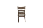 Ladder Back Dining Chair Set of 2 with Upholstered Seat - Gray