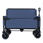 3-in-1 Convertible Folding Outdoor Wagon with Bench Seat - Dark Blue