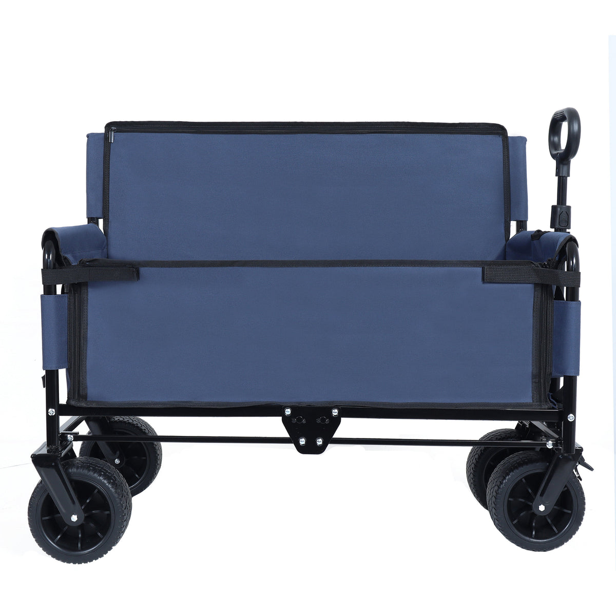 3-in-1 Convertible Folding Outdoor Wagon with Bench Seat - Dark Blue