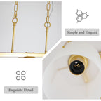Adjustable Cylindrical Pendant Light with Frosted Glass Shade - Black or Gold