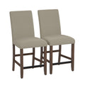 Zeph Upholstered Barstools Set of 2 with Comfortable Upholstery - Light Brown or Dark Gray
