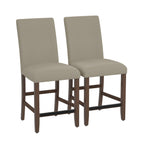Zeph Upholstered Barstools Set of 2 with Comfortable Upholstery - Light Brown or Dark Gray