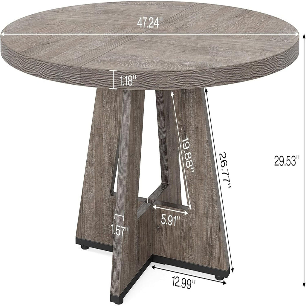 Round Dining Cross Base Kitchen Table with Engineered Wood - Assorted Colors