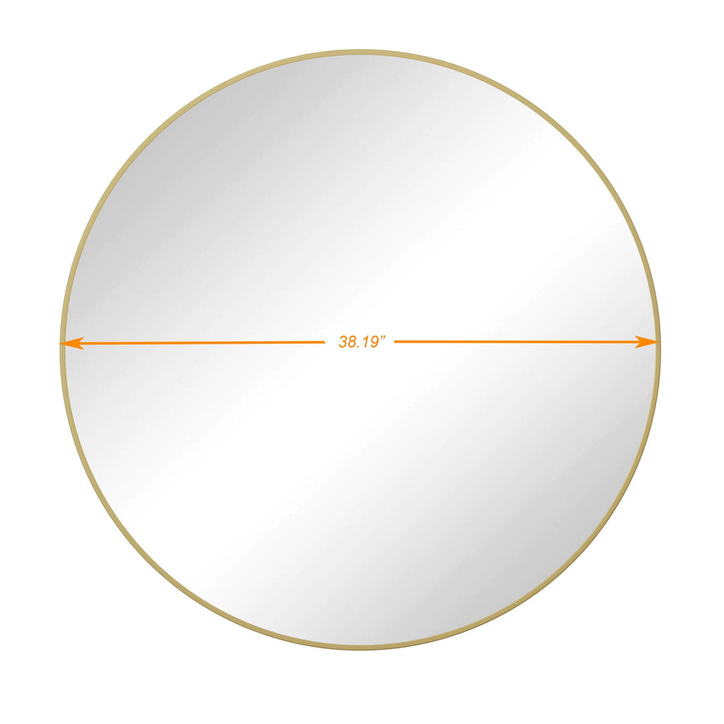 Metal Framed Circular Wall Mirror with Modern Design - Black or Gold