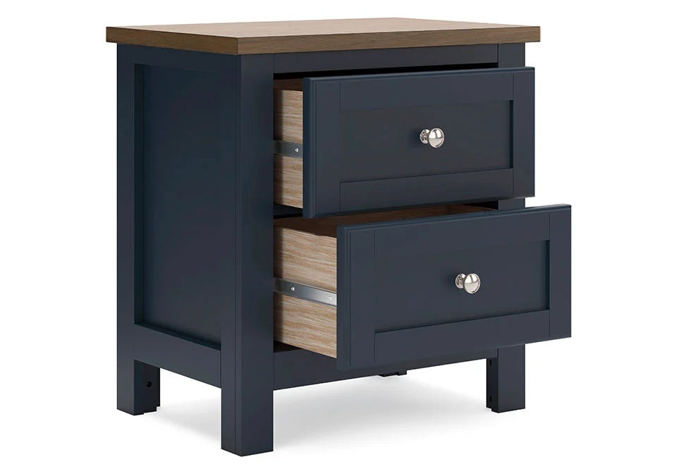Modern Farmhouse Style Nightstand with Dovetail Drawers - Two-Tone