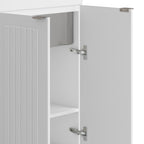 Laundry Cabinet with Stainless Steel Sink and Faucet - White