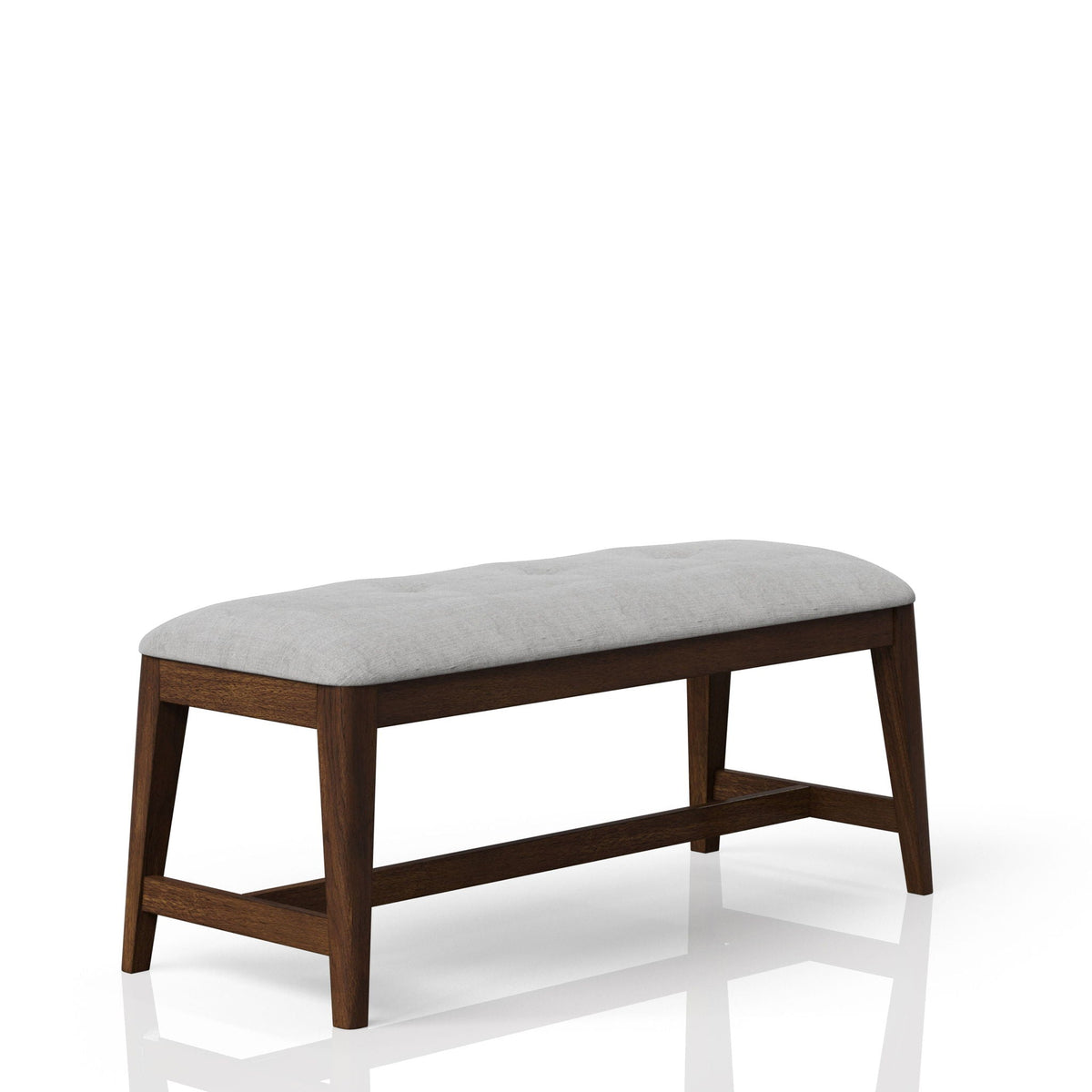 Beige Backless Upholstered Dining Bench with Upholstered Seat - 42" Wide