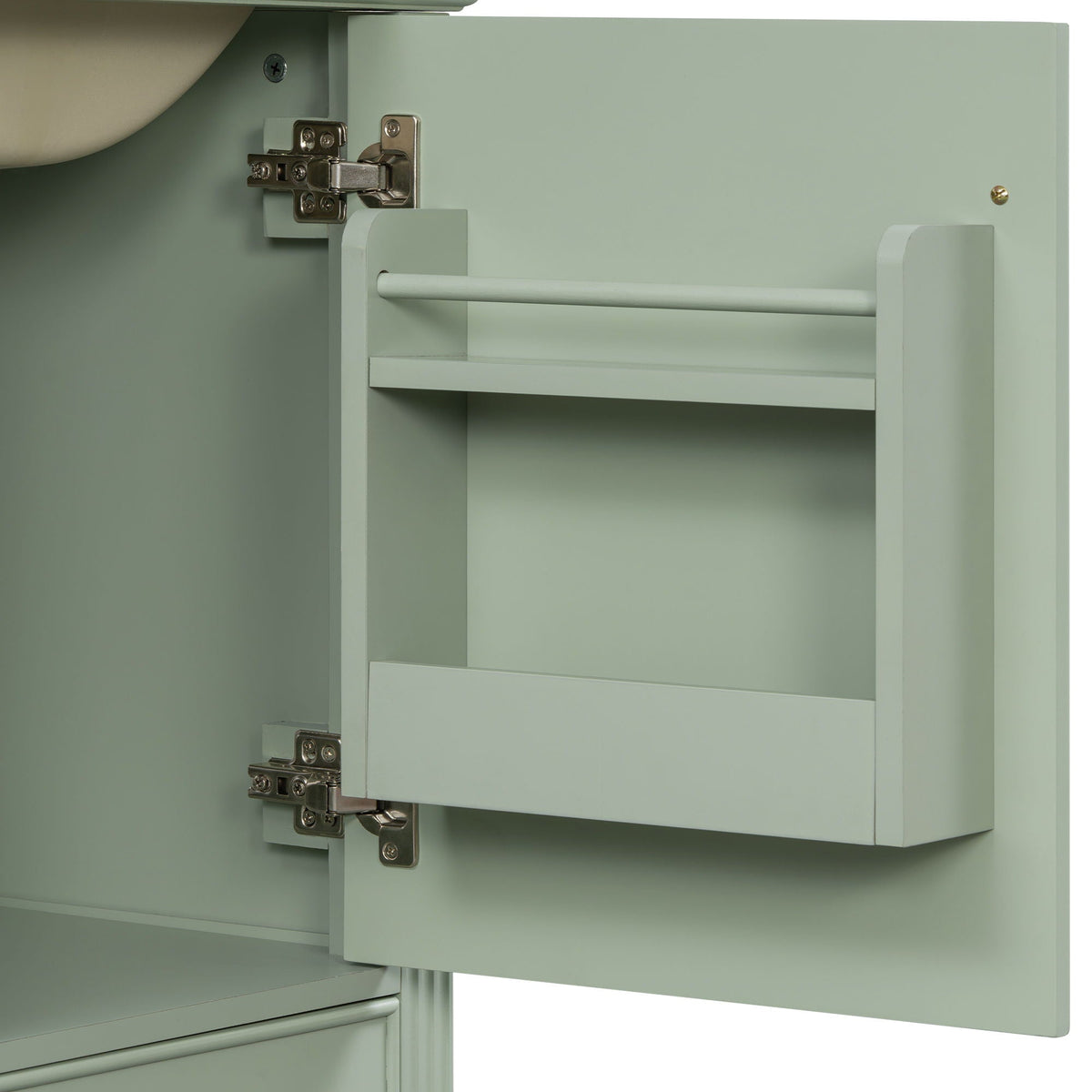 Retro Bathroom Vanity With Sink with Soft-Closing Doors - Green or Dark Gray