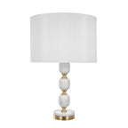 Marble Base Table Lamp with White Fabric Shade - 26.5"