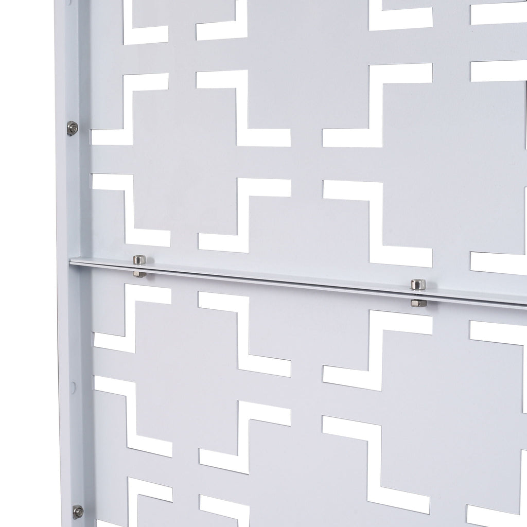 Black Metal Room Divider Privacy Screen with Rust-Resistant Finish