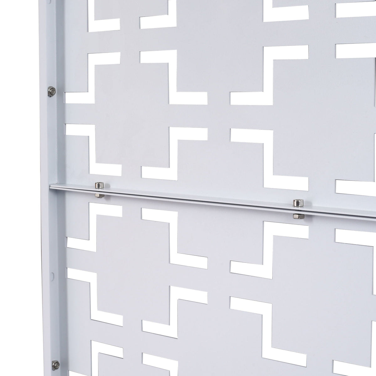 Black Metal Room Divider Privacy Screen with Rust-Resistant Finish