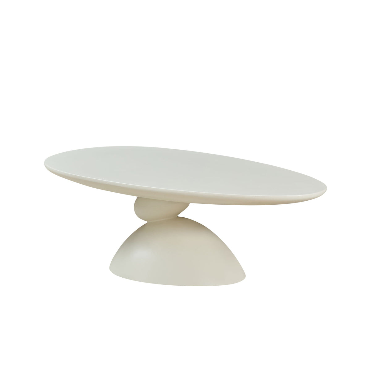 Lucky Stone Shaped Table with Sculptural Base – White, Black, or Gray