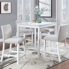 Counter Height 5 Piece Dining Table Set with Upholstered Chairs - Gray, White, Dark Gray