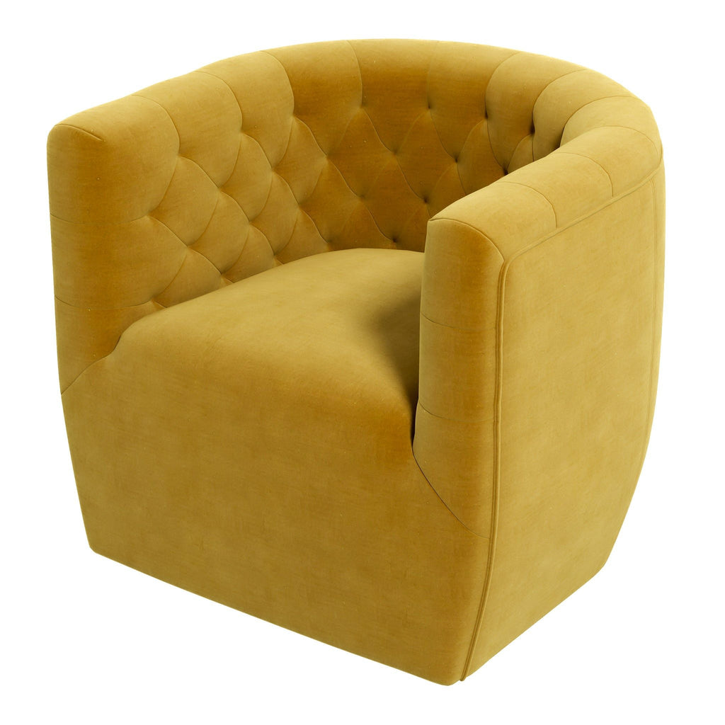 Ergonomic Design Swivel Chair with Tufted Accent - Multiple Colors