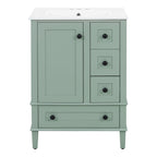 Bathroom Vanity with Integrated Basin and Soft Close Drawers - Multiple Colors