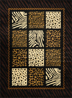 Premium Accent Rug with Animal Print Design - Multicolor