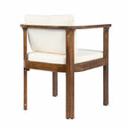 Outdoor Dining Chair Set of 4 with Curved Acacia Wood Arms