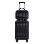 ABS Spinner Wheel Luggage Set with Cosmetic Case - Black
