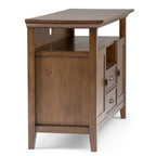 Tall TV Media Stand with Adjustable Storage - Rustic Natural Aged Brown