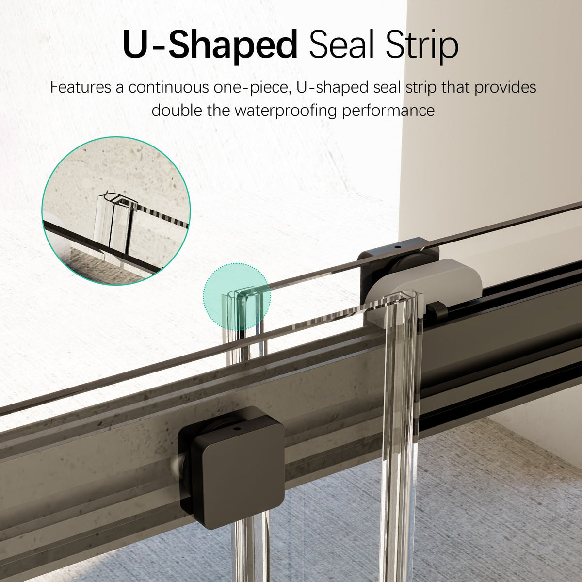 Frameless Double Sliding Soft-Close Shower Door – Matte Black