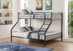 Caius Twin Long Queen Bunk Bed - Gunmetal