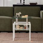 Tempered Glass Coffee Table with Storage - Black or White